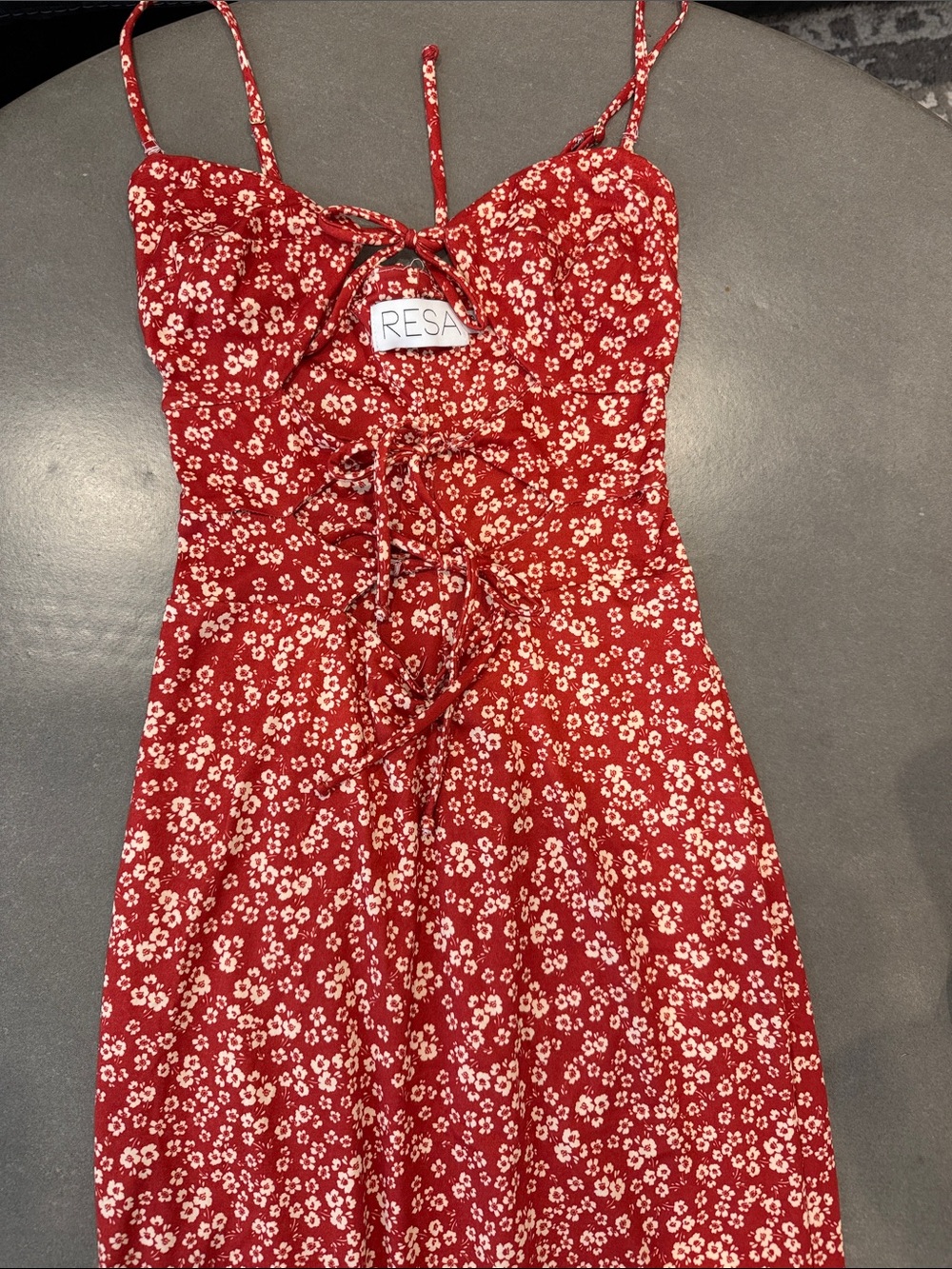 RESA Red Floral Tie-Front Sundress
